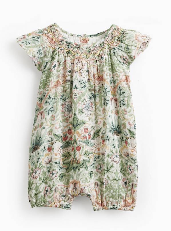 Tu x Morris & Co. Strawberry Thief Floral Print Romper 9-12 months